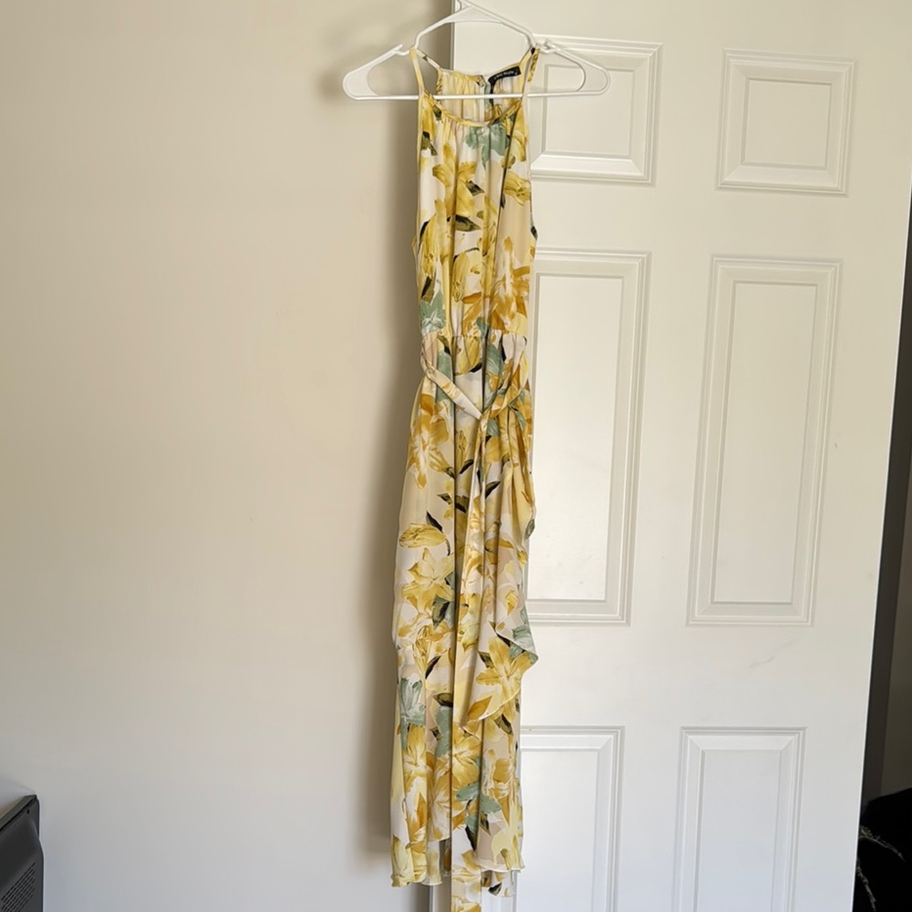 Asymmetrical Yellow Floral Dress